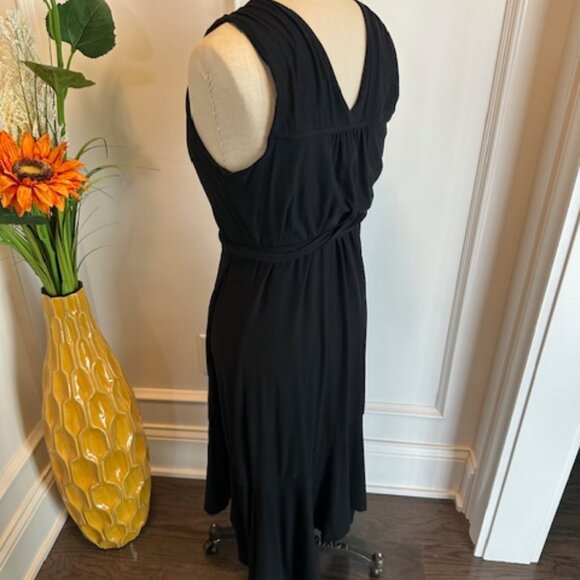 Athleta Wrap Surplice Black Knit Dress - Picture 13 of 16